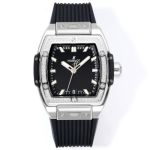 MS Factory Swiss Cloned Hublot Big Bang Black Diamond Rubber Strap Watch 